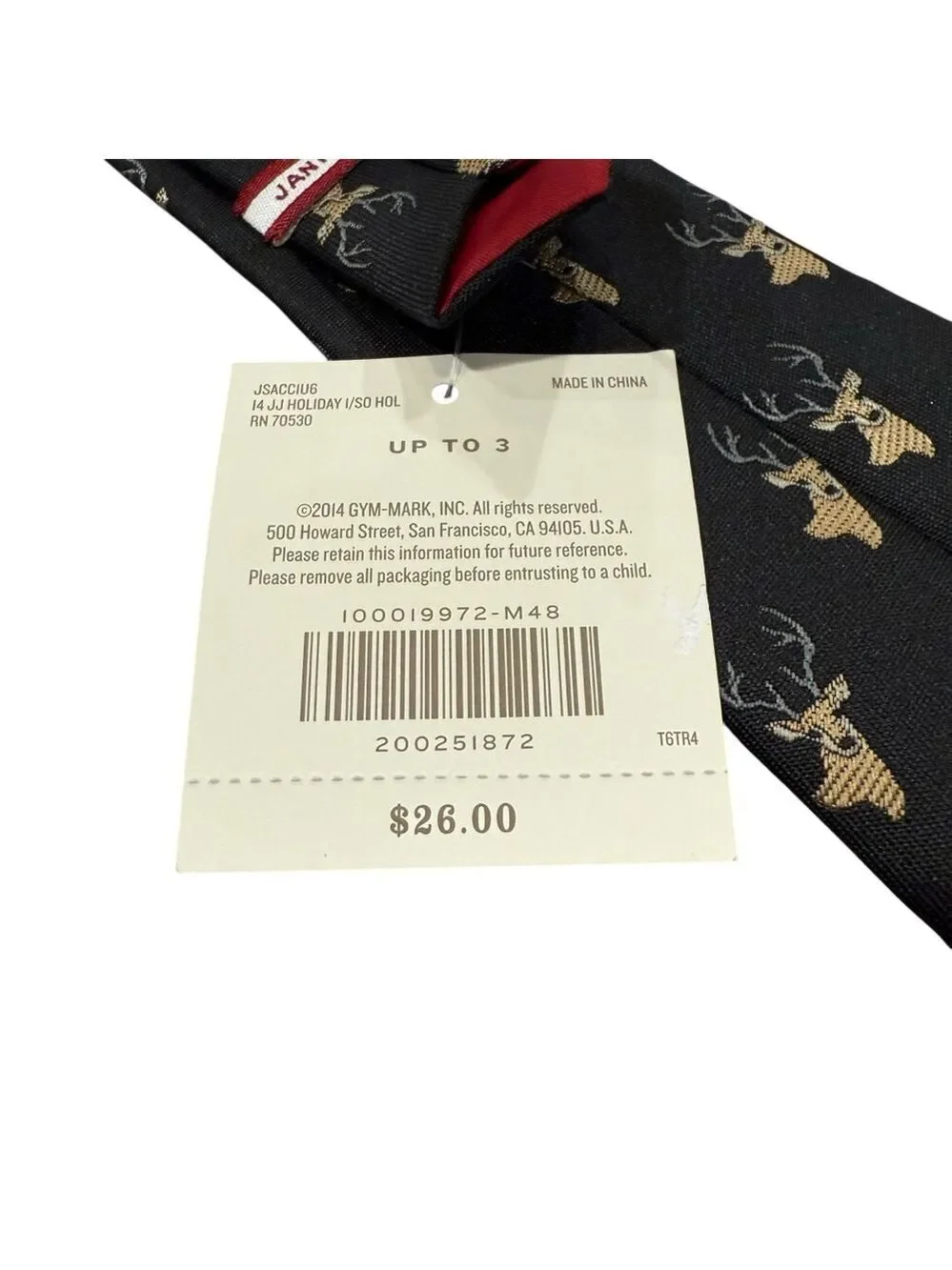 Boys‎ Janie and Jack Tie Size Up to 3 Black Gold Deer